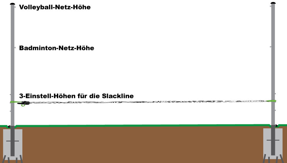 pfosten für hängematte einbetonieren Slackline Pfosten Multi-Game